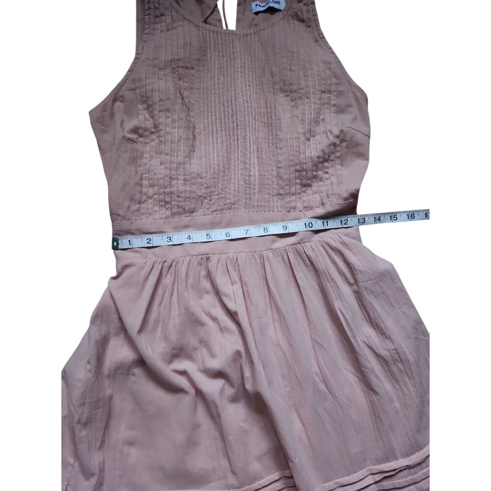 Pampelone Cotton Tiered Maxi Dress Womens S Blush Pink Cottage Pleated Feminine - Picture 10 of 10